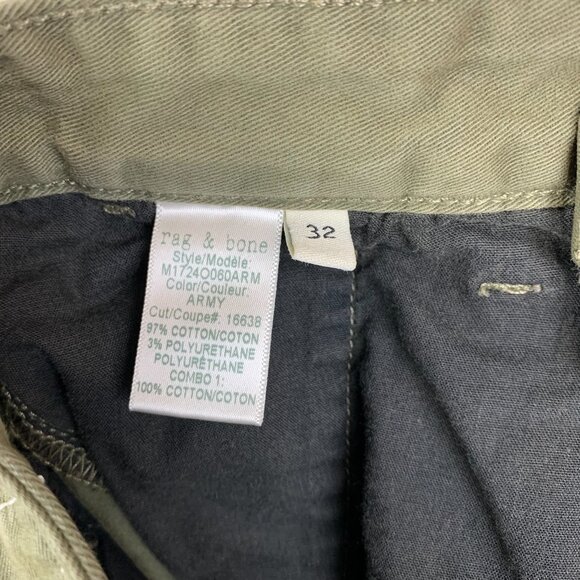 Rag & Bone Mens Pants 32 Army Green Fit 1 Chino Cotton Twill Made In USA 32x28 - Picture 8 of 14